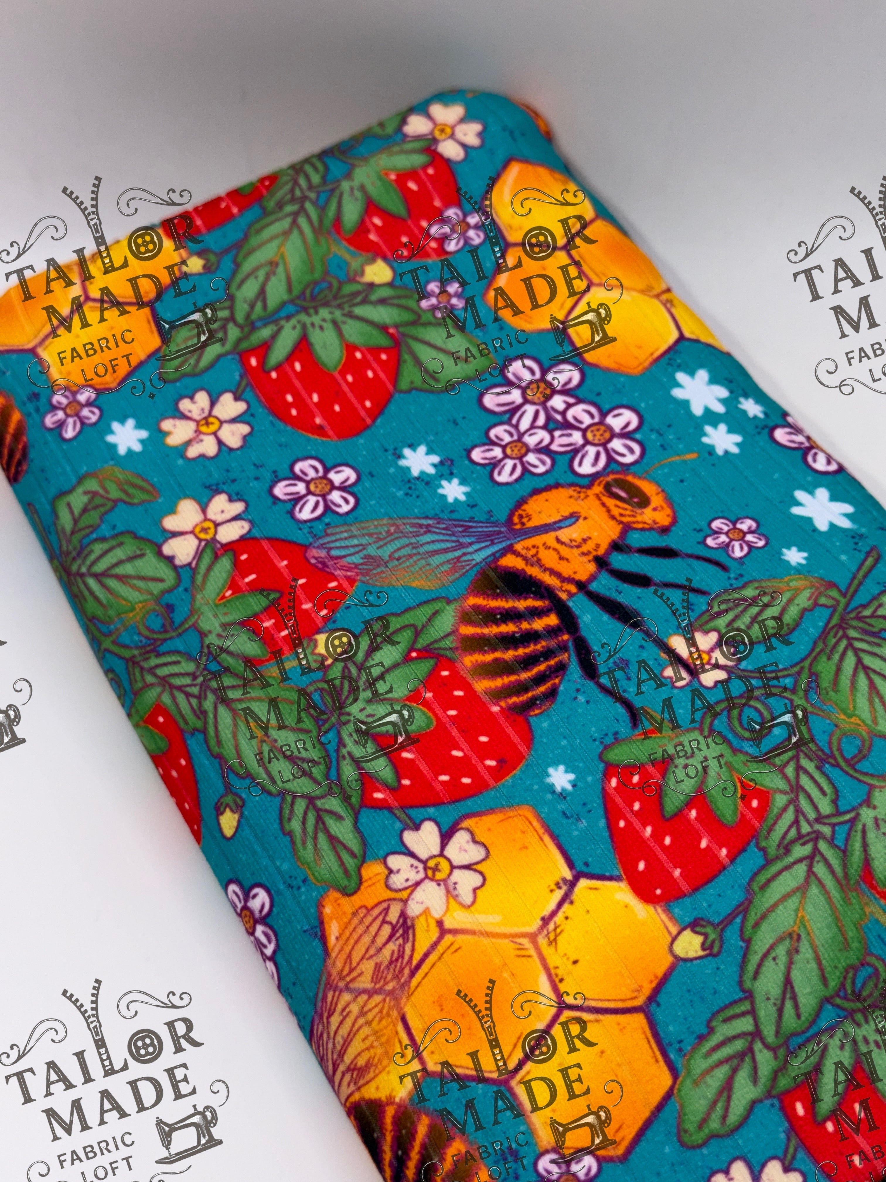 MISCF - STRAWBERRY FLORAL BEES - RIB