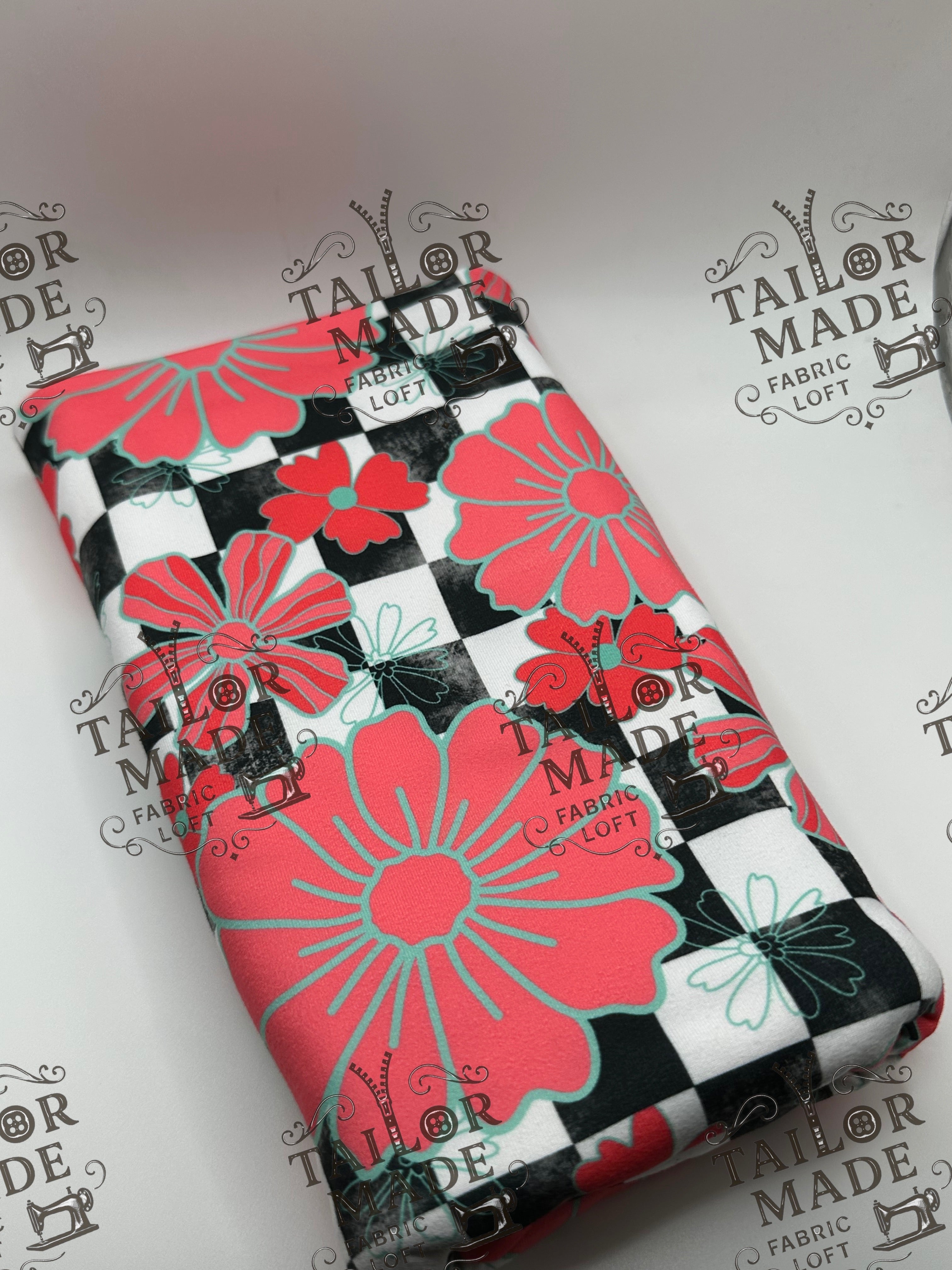 MISCF - CHECKERED PINK FLOWERS