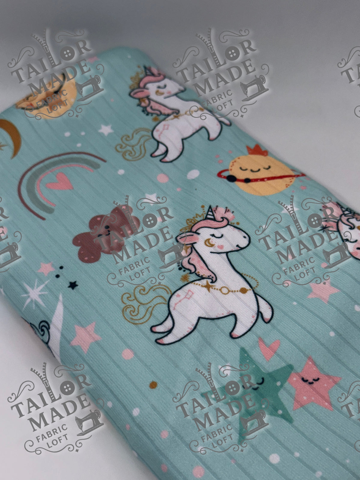 MISC - TEAL RAINBOW UNICORNS - RIB