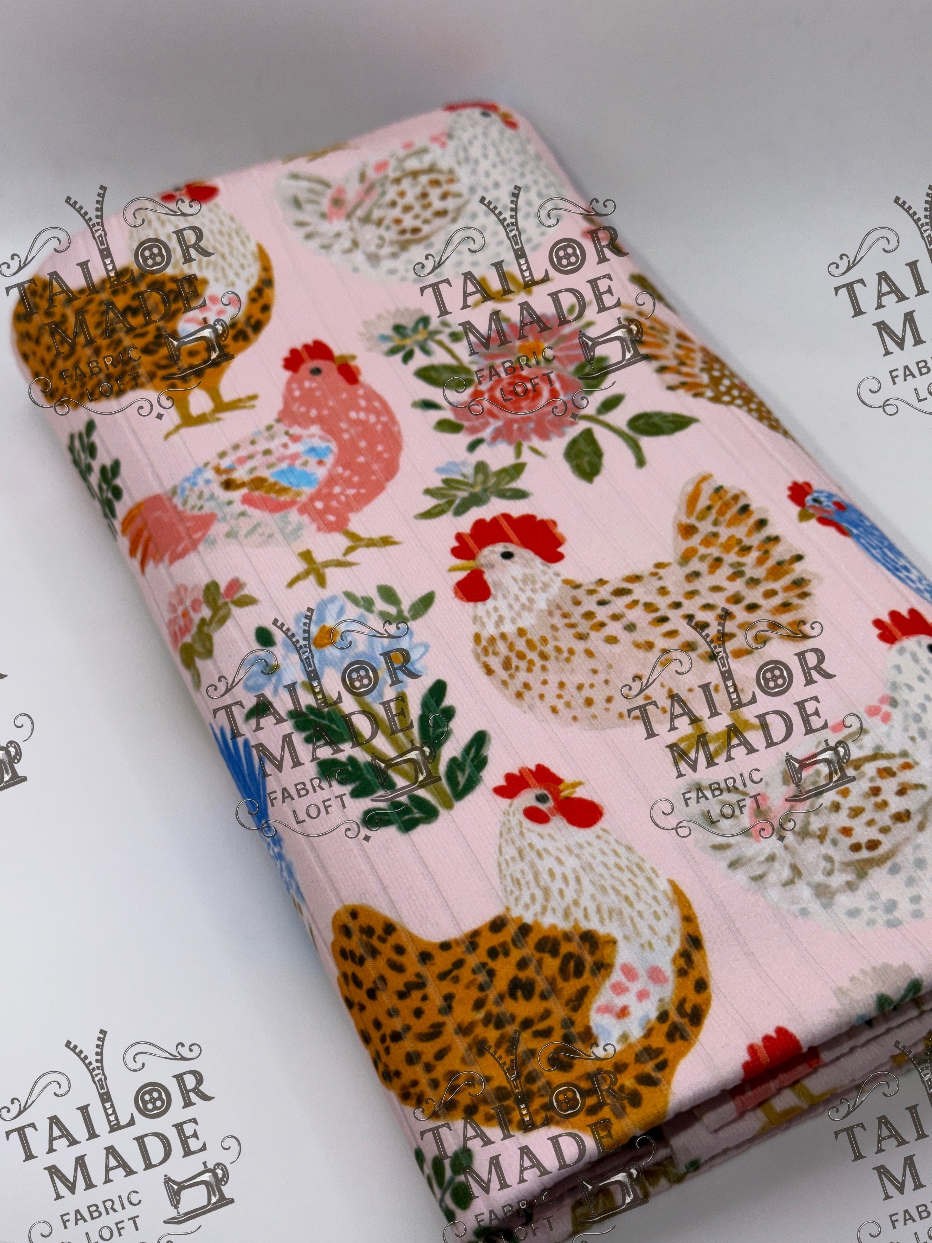 MISC - FLORAL CHICKENS - RIB