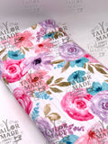 MISCF - GORGEOUS PINK AND PURPLE FLORAL - RIB