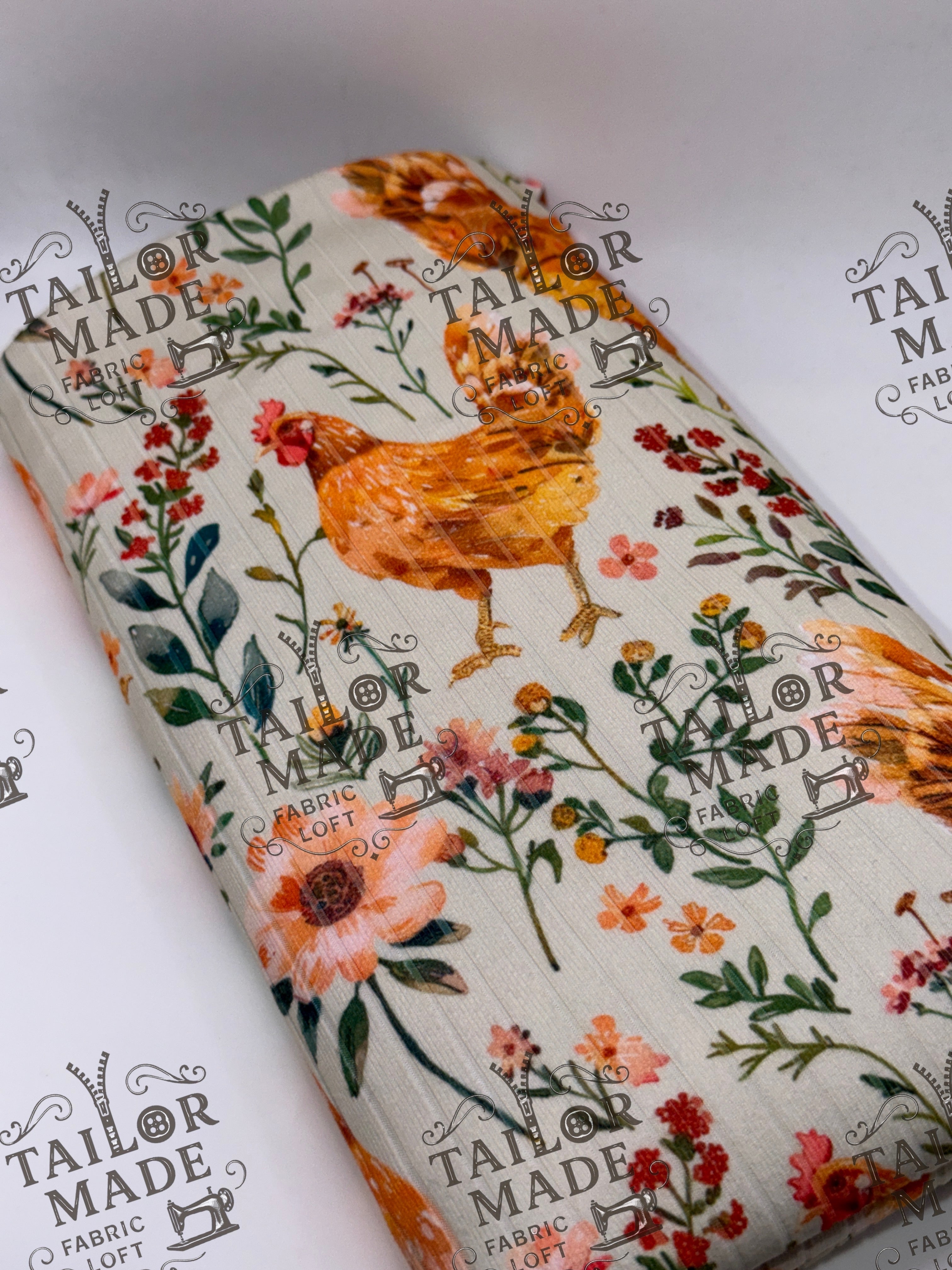 MISCF - CHICKEN FLOWERS ROOSTERS - RIB