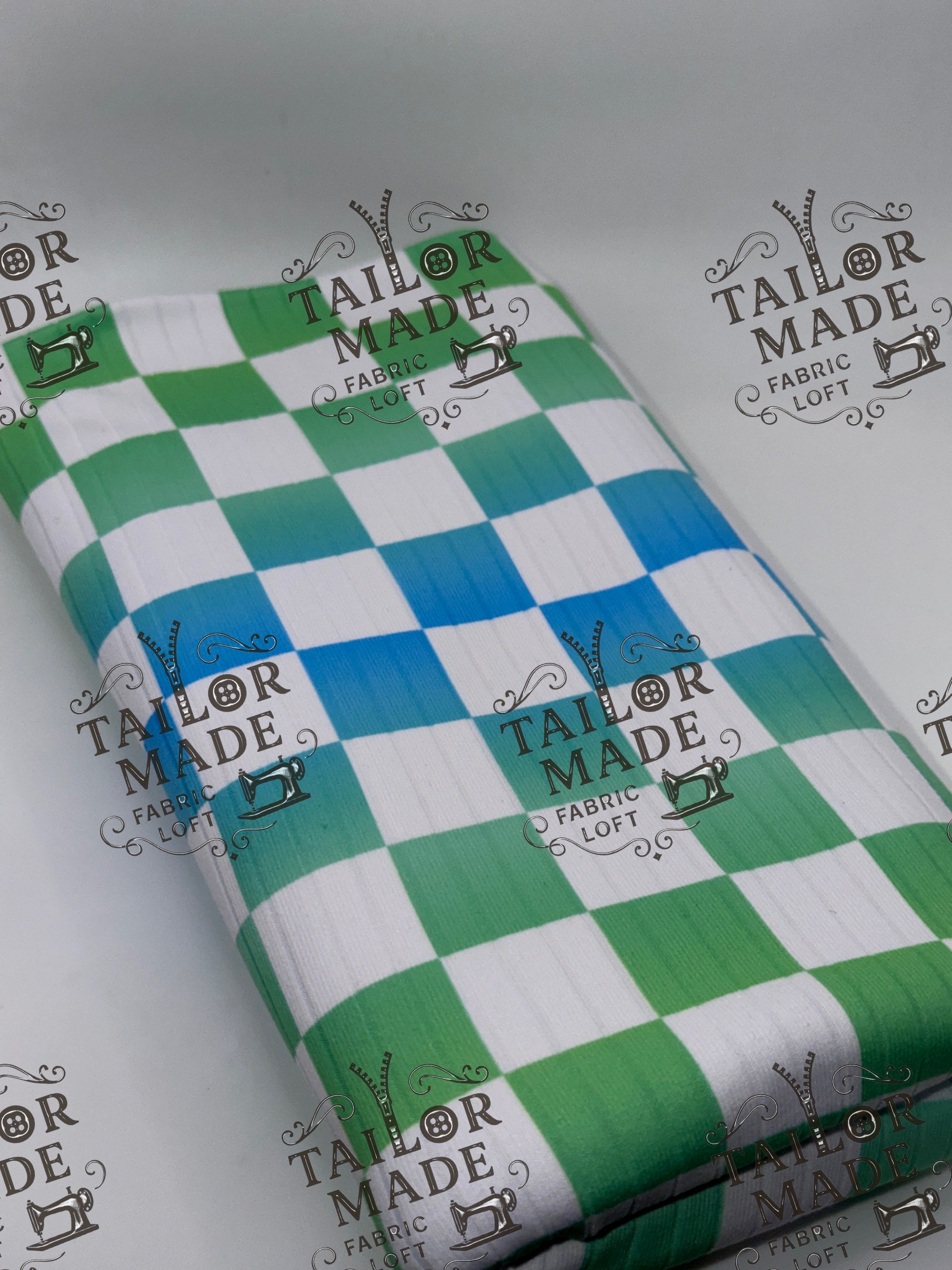 COOR - CHECKERED GREEN AND BLUE - RIB