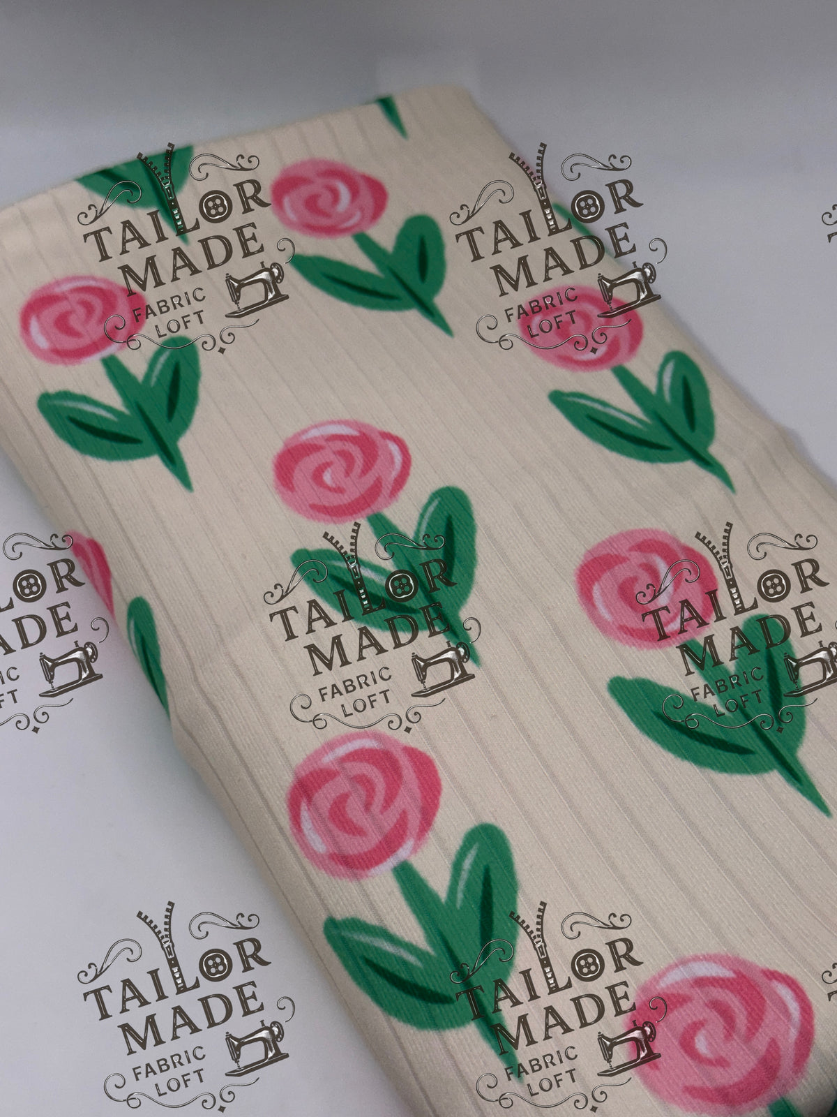 MISCF - BEIGE PINK FLOWERS - RIB