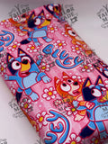 KS - BLUE DOG FLORAL STRIPES