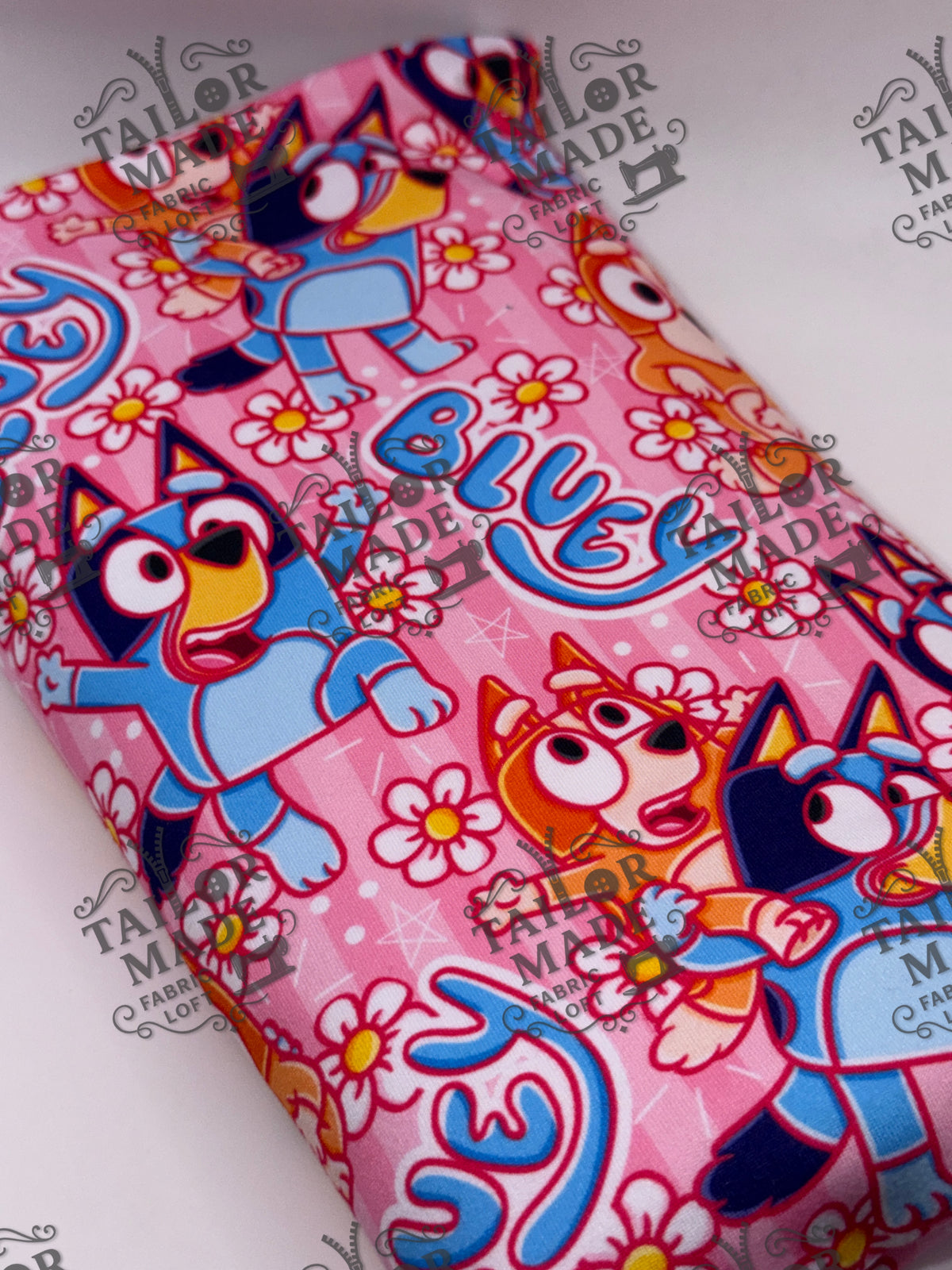 KS - BLUE DOG FLORAL STRIPES