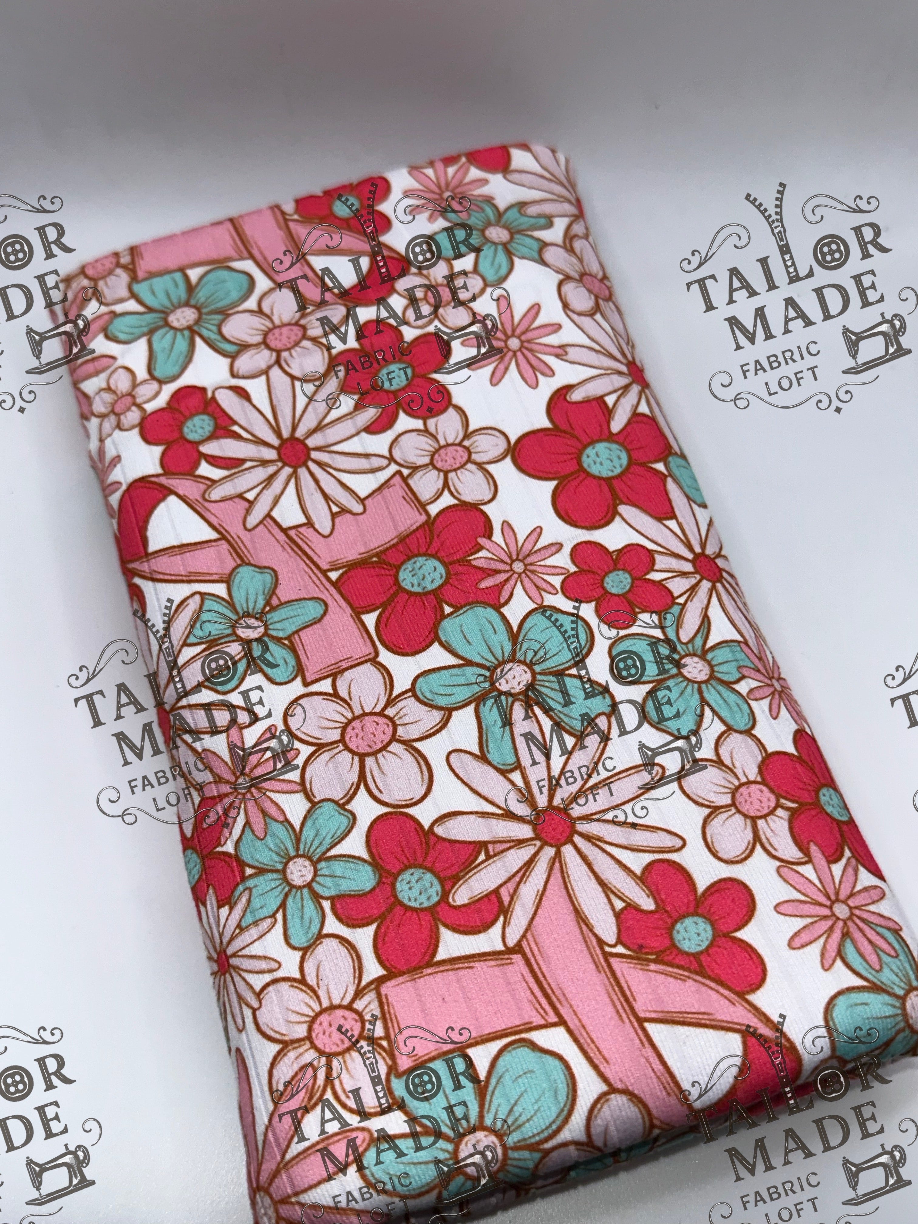 F/S/A - PINK FLOWERS BREAST CANCER - RIB