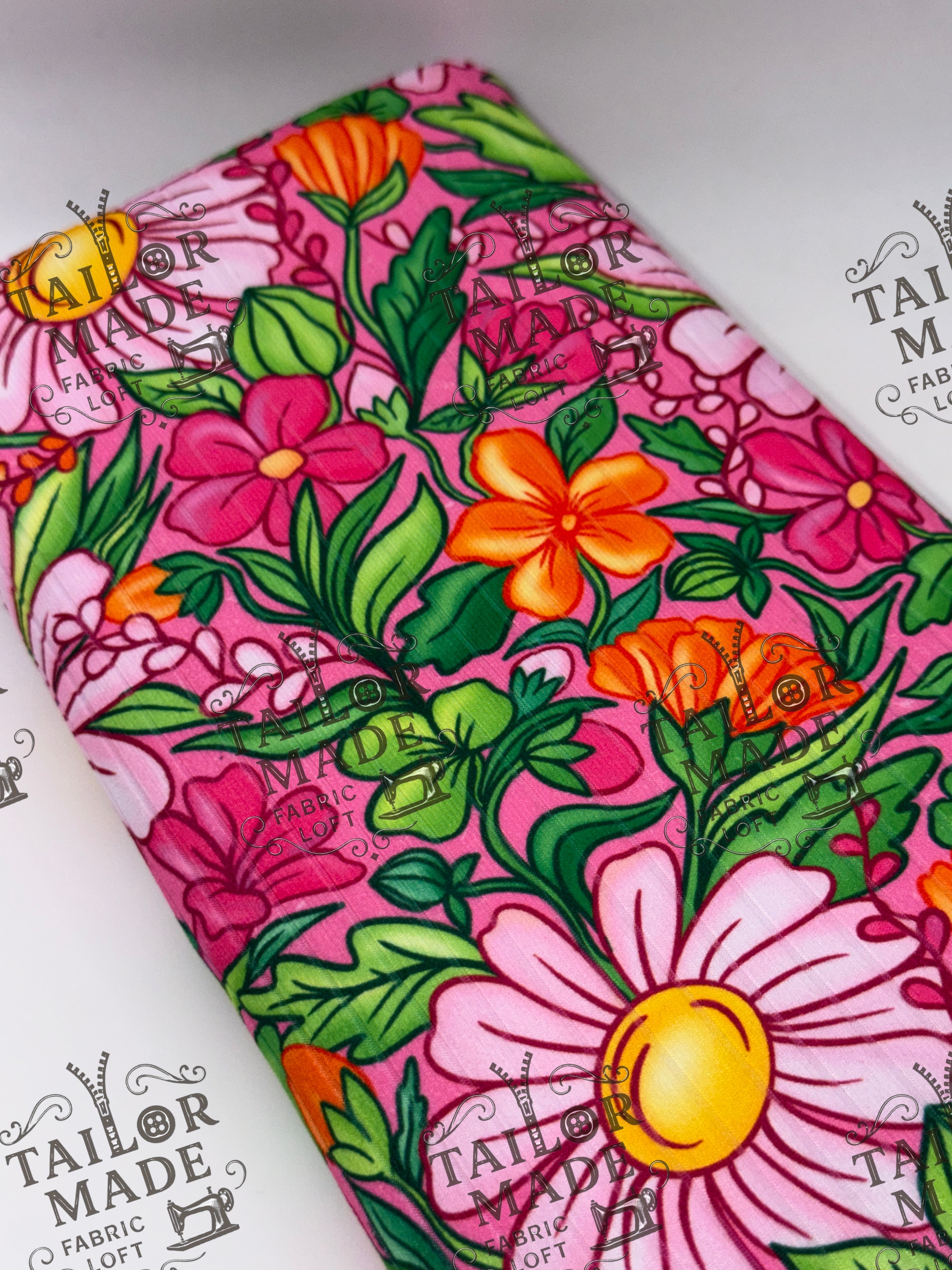 MISCF - PINK / ORANGE FLORAL - RIB