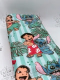 DY- ALIEN AND GIRL FLORAL STRIPES